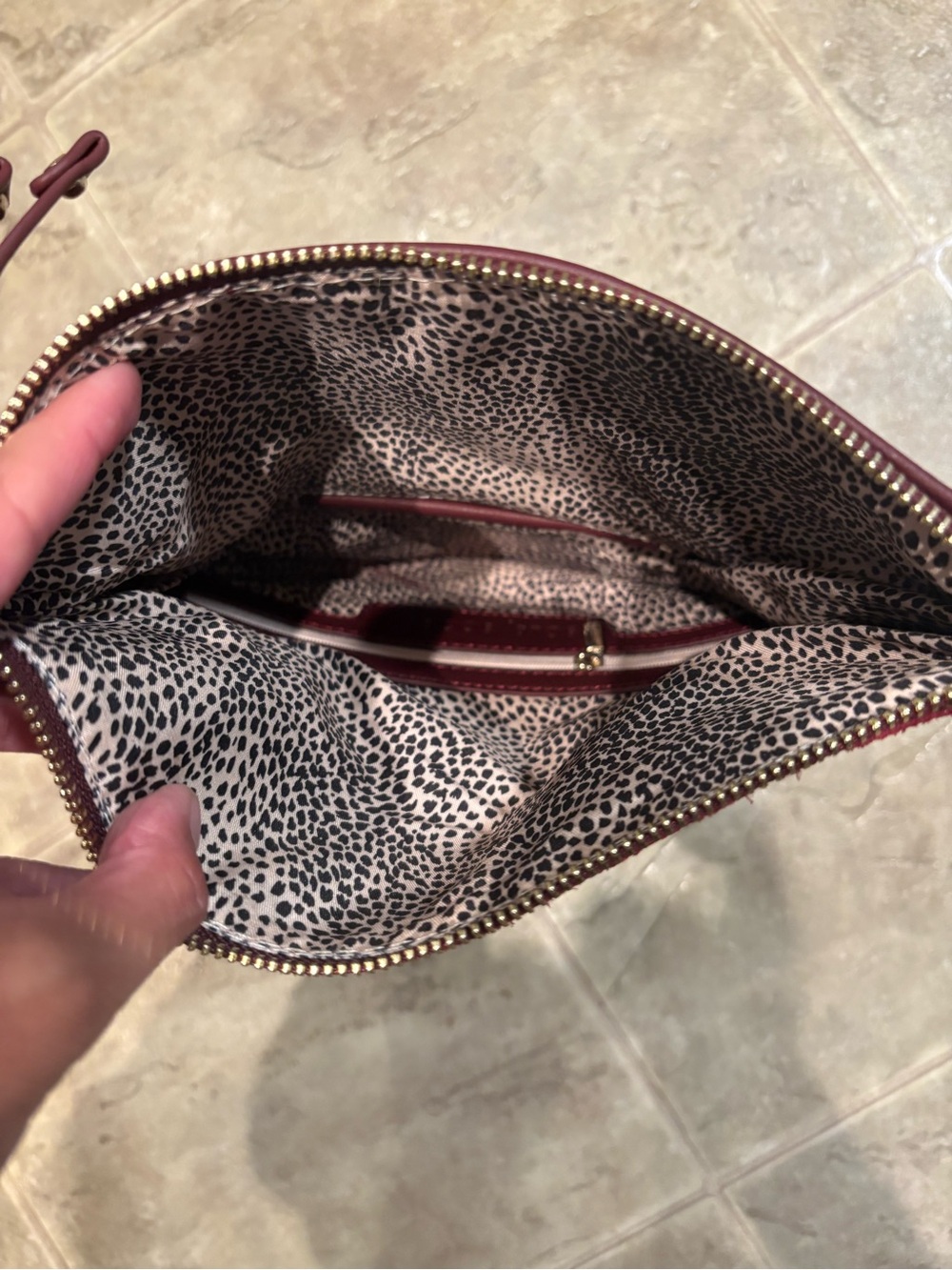 Burgundy Fold-Over Clutch - Picture 4 of 8